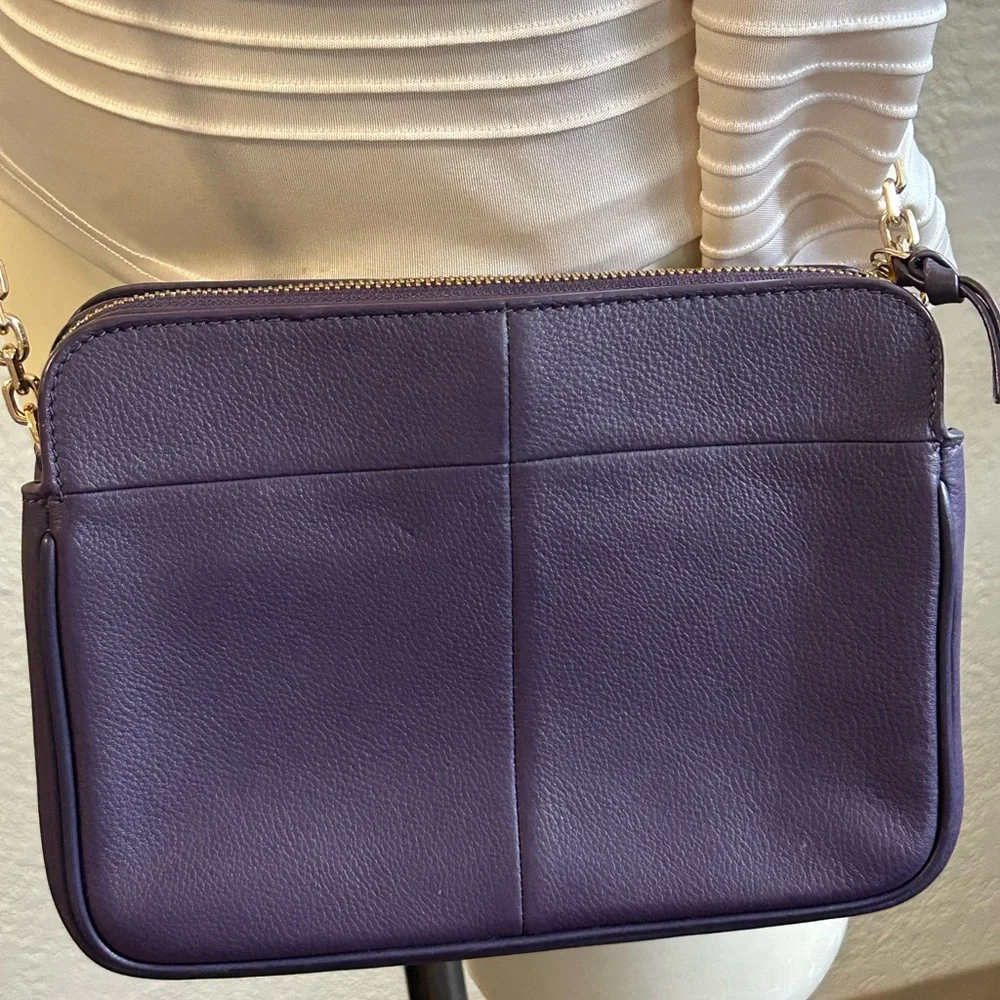 Tory Burch Purple Pebbled Leather crossbody